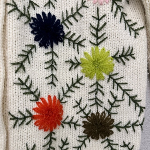 Kimlon Embroidered Floral Print Cardigan Sweater Size Large - Picture 7 of 15